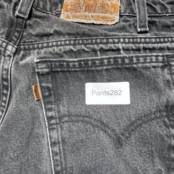 Vintage 90s Levis 545 Loose Fit Dark Wash Denim Jean Shorts Orange Tab - Size 31 - Picture 10 of 10